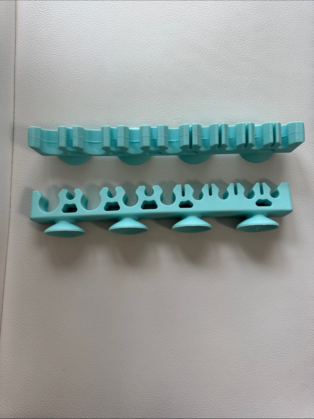 Set of Aqua Silicone Makeup Brush Holders with Suction Bases